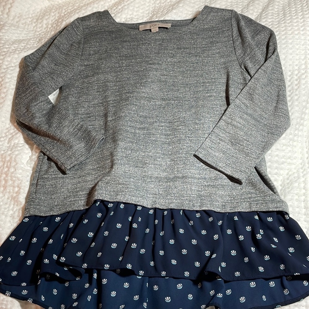 XXSP grey and blue sweater - shirt combo from Loft